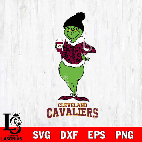 Cleveland Cavaliers Grinch Leopard Coffee Svg Eps Dxf Png File, Digital Download, Instant Download