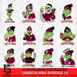 Cleveland Cavaliers Grinch NBA Bundle 12 SVG Eps Dxf Png File, Digital Download, Instant Download