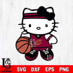 Cleveland Cavaliers Hello Kitty basketball Svg Eps Dxf Png File, Digital Download, Instant Download