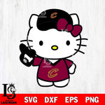 Cleveland Cavaliers Hello Kitty basketball 2 Svg Eps Dxf Png File, Digital Download, Instant Download