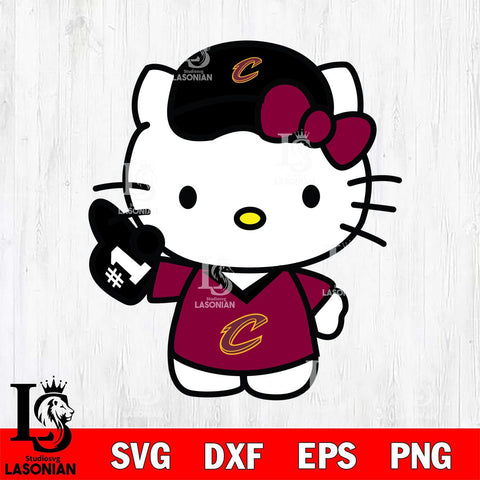 Cleveland Cavaliers Hello Kitty basketball 2 Svg Eps Dxf Png File, Digital Download, Instant Download