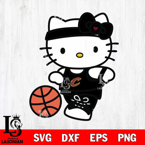 Cleveland Cavaliers Hello Kitty basketball 4 Svg Eps Dxf Png File, Digital Download, Instant Download