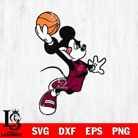 Cleveland Cavaliers Mickey NBA basketball Svg Eps Dxf Png File, Digital Download, Instant Download