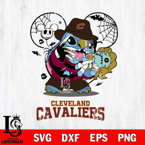 Cleveland Cavaliers Stitch Freddy Krueger Halloween Svg Eps Dxf Png File, Digital Download, Instant Download