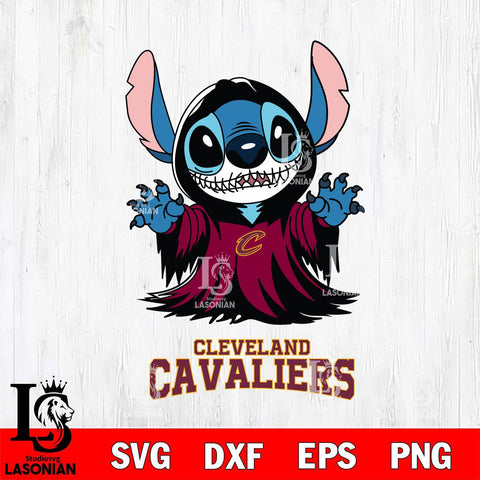 Cleveland Cavaliers Stitch Ghost Svg Eps Dxf Png File, NBA svg, Digital Download, Instant Download