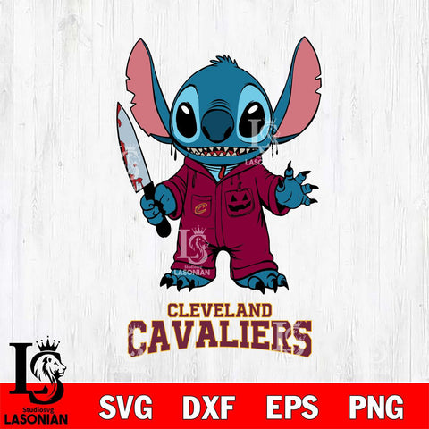 Cleveland Cavaliers Stitch Horror 2 Svg Eps Dxf Png File, NBA svg, Digital Download, Instant Download