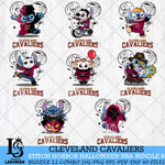 Cleveland Cavaliers Stitch Horror Halloween NBA Bundle Svg Eps Dxf Png File, Digital Download, Instant Download