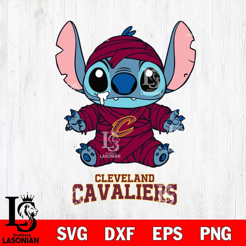 Cleveland Cavaliers Stitch Mummy Svg Eps Dxf Png File, NBA svg, Digital Download, Instant Download