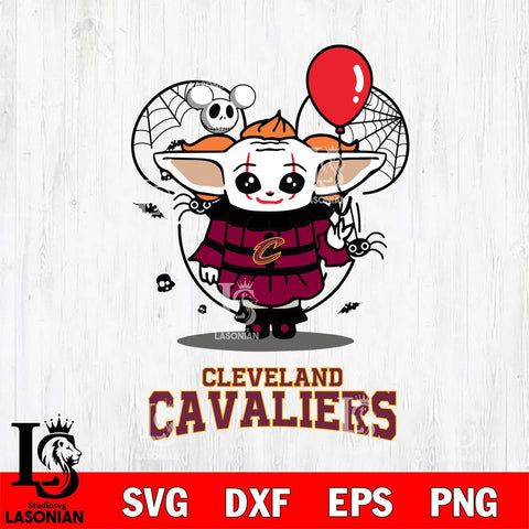 Cleveland Cavaliers Stitch Pennywise Halloween Svg Eps Dxf Png File, Digital Download, Instant Download