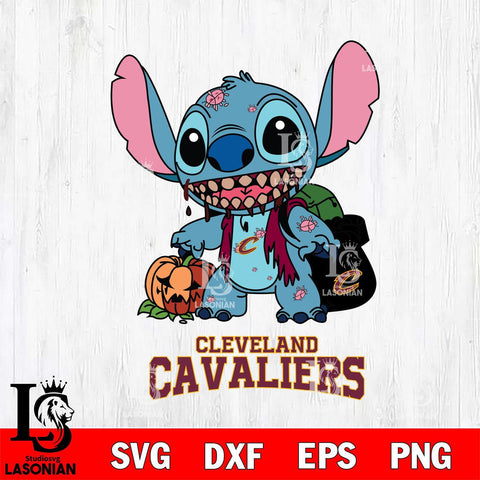 Cleveland Cavaliers Stitch Zombie Svg Eps Dxf Png File, NBA svg, Digital Download, Instant Download