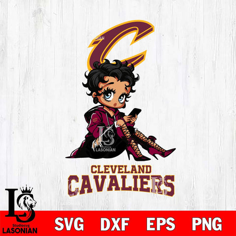 Cleveland Cavaliers Style Black Fan Girl Betty Boop