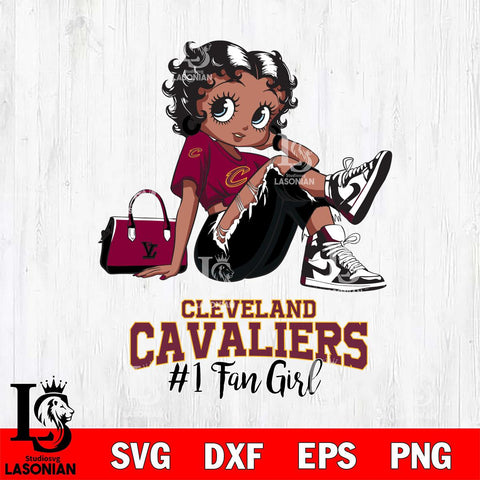 Cleveland Cavaliers #1 Black Fan Girl Betty Boop