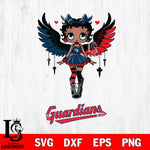 Cleveland Guardians Anglel Black Fan Girl Betty Boop