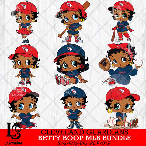 Cleveland Guardians  Betty Boop MLB Bundle 9 SVG Eps Dxf Png File, Bundle MLB svg, Digital Download, Instant Download