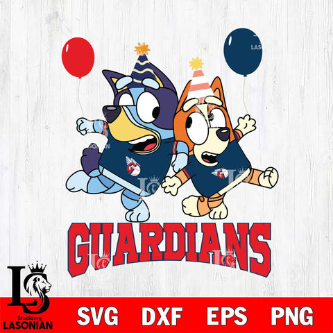 Cleveland Guardians Bluey & Bingo 11 Svg Eps Dxf Png File, MLB svg, Digital Download, Instant Download