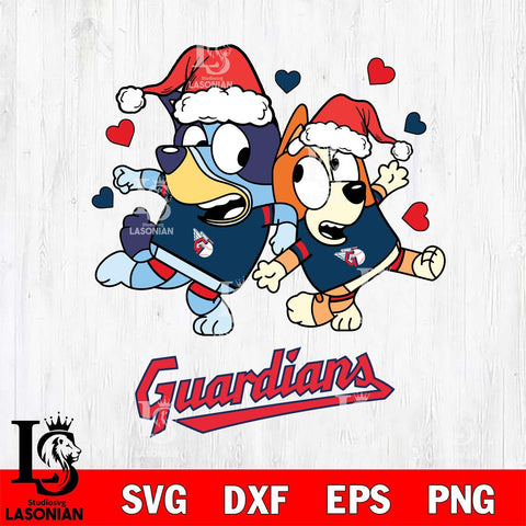 Cleveland Guardians Bluey Christmas 2 Svg Eps Dxf Png File, Digital Download