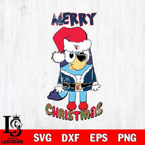 Cleveland Guardians Bluey Merry Christmas Bluey Santa Claus Svg Eps Dxf Png File, Digital Download