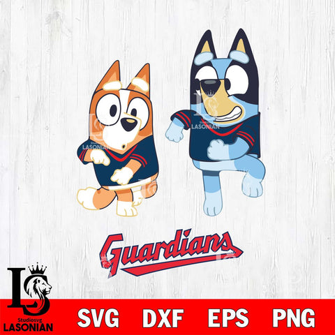 Cleveland Guardians Bluey with Chilli Dance Svg Eps Dxf Png File, Digital Download, Instant Download