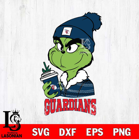 Cleveland Guardians Boujee Grinch Christmas Cut Files Cricut, Svg Dxf Eps Png file , Silhouette