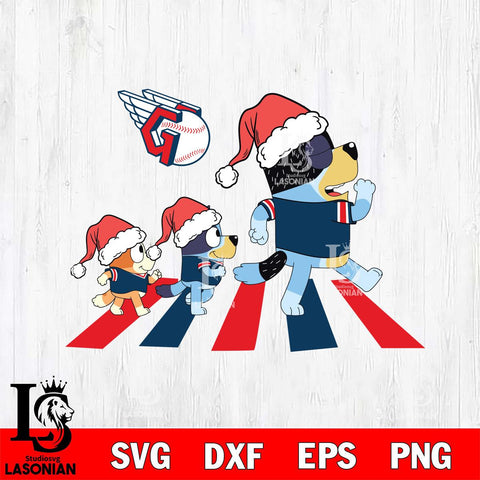 Cleveland Guardians Family Bluey Walking Christmas Svg Eps Dxf Png File, Digital Download, Instant Download