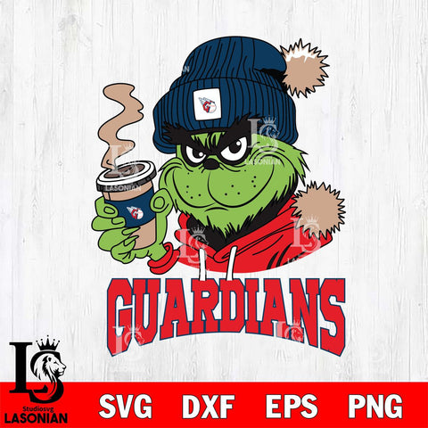 Cleveland Guardians Grinch Cofffe Hoodie Cut Files Cricut, Svg Dxf Eps Png file , Silhouette