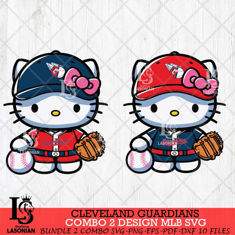 Cleveland Guardians Hello Kitty Bundle 2 SVG Svg Eps Dxf Png File, Digital Download, Instant Download