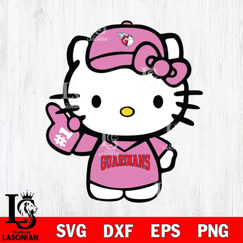 Cleveland Guardians Hello Kitty Pink Baseball 7 Svg Eps Dxf Png File, MLB svg, Digital Download, Instant Download