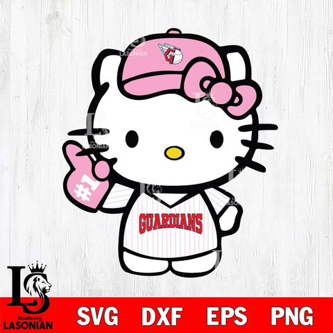 Cleveland Guardians Hello Kitty Pink Baseball 9 Svg Eps Dxf Png File, MLB svg, Digital Download, Instant Download