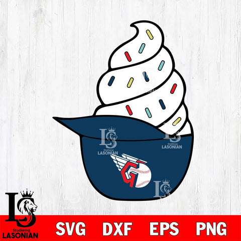 Cleveland Guardians Ice Cream Hat Svg Eps Dxf Png File, Digital Download, Instant Download