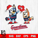 Cleveland Guardians Love Bluey Christmas Svg Eps Dxf Png File, Digital Download