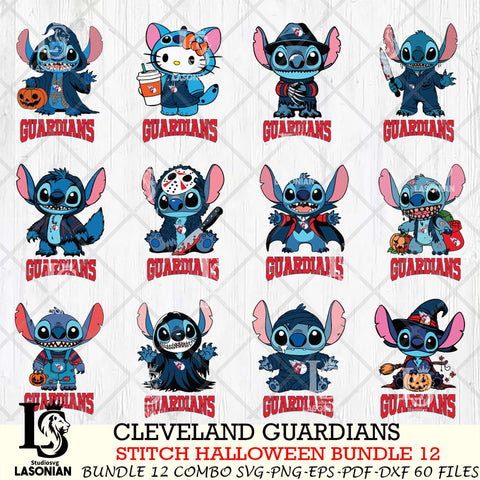 Cleveland Guardians Stitch Horror Bundle 12 SVG Svg Eps Dxf Png File, MLB svg, Digital Download, Instant Download