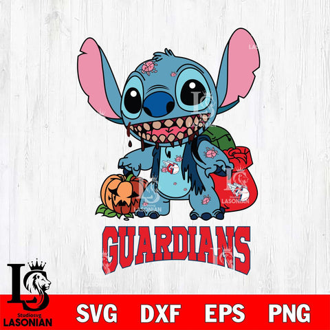 Cleveland Guardians Stitch Zombie Svg Eps Dxf Png File, MLB svg, Digital Download, Instant Download