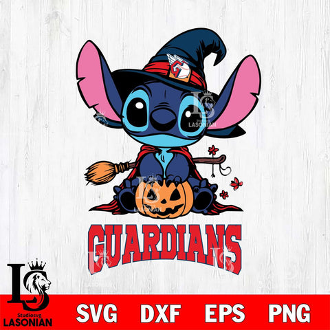 Cleveland Guardians Stitch witch Svg Eps Dxf Png File, MLB svg, Digital Download, Instant Download