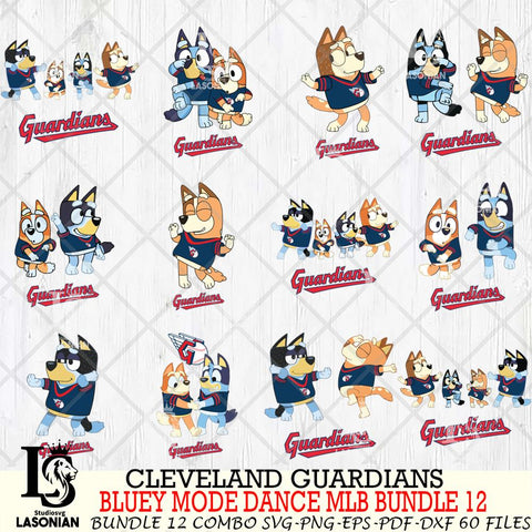 Cleveland Guardians  Bluey Dance MLB Bundle 12 SVG Eps Dxf Png File, Digital Download, Instant Download