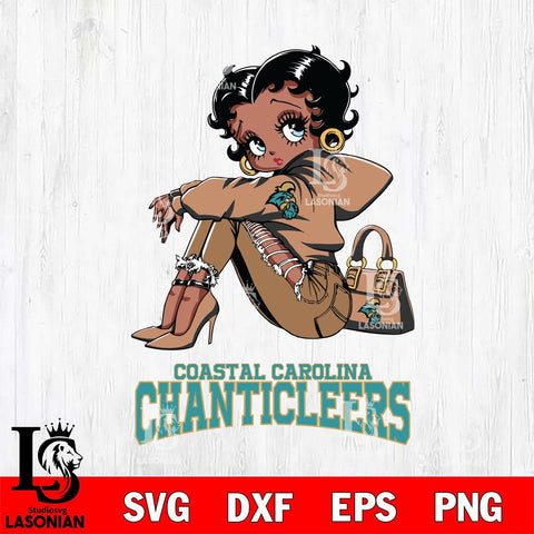 Coastal Carolina Chanticleers Betty Boop Black Fan Girl Svg Eps Dxf Png File, Digital Download, Instant Download