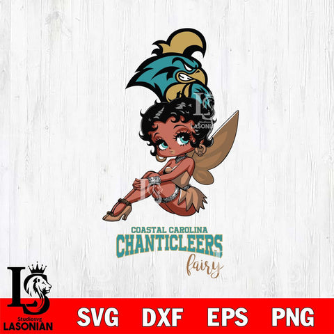 Coastal Carolina Chanticleers Beauty Black Fairy Betty Boop, Svg Eps Dxf Png File, Digital Download