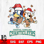 Coastal Carolina Chanticleers Bluey Christmas NFL Svg Eps Dxf Png File, Digital Download