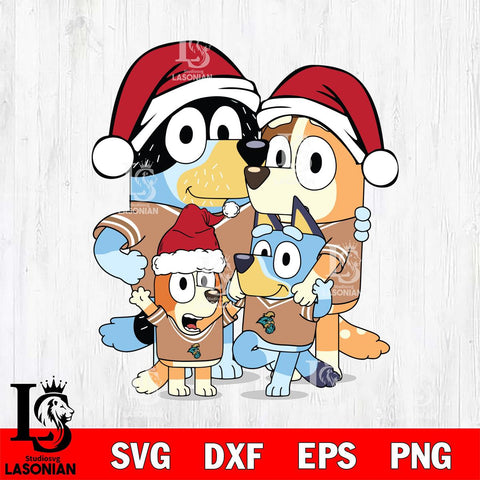 Coastal Carolina Chanticleers Bluey Family Christmas Svg Eps Dxf Png File, Digital Download, Instant Download