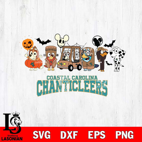 Coastal Carolina Chanticleers Bluey Halloween Svg Eps Dxf Png File, Digital Download, Instant Download