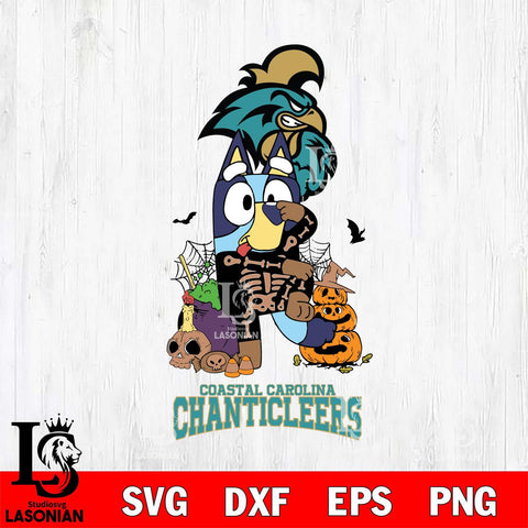 Coastal Carolina Chanticleers Bluey Halloween NCAA 2 Svg Eps Dxf Png File, Digital Download, Instant Download