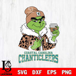 Coastal Carolina Chanticleers Boujee Grinch Leopard Christmas Cut Files Cricut, Svg Dxf Eps Png file, Digital download , Silhouette