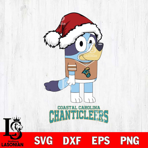 Coastal Carolina Chanticleers Christmas Bluey Hat Cut Files,Bluey Cricut,Christmas Svg , Bluey svg , Digital Download, dxf eps png pdf file