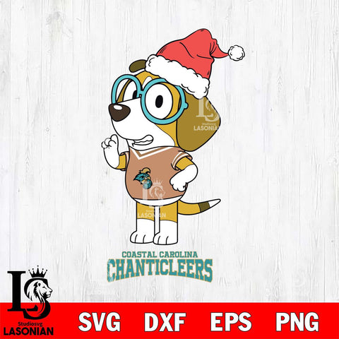 Coastal Carolina Chanticleers Christmas Bluey Honey Sport Cut Files,Bluey Cricut,Christmas Svg , Bluey svg , Digital Download, dxf eps png pdf file