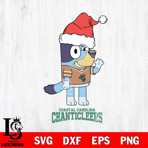 Coastal Carolina Chanticleers Christmas Bluey Say Hi Cut Files,Bluey Cricut,Christmas Svg , Bluey svg , Digital Download, dxf eps png pdf file