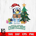 Coastal Carolina Chanticleers Christmas Bluey Tree Sport Cut Files,Bluey Cricut,Christmas Svg , Bluey svg , Digital Download, dxf eps png pdf file