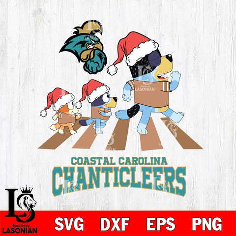 Coastal Carolina Chanticleers Christmas Family Bluey Walking Cut Files,Bluey Cricut,Christmas Svg , Bluey svg , Digital Download, dxf eps png pdf file