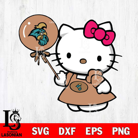 Coastal Carolina Chanticleers Cute Hello Kitty 2 Svg Eps Dxf Png File, Digital Download, Instant Download