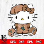 Coastal Carolina Chanticleers Cute Hello Kitty Football 4 Svg Eps Dxf Png File, NCAA svg, Digital Download, Instant Download