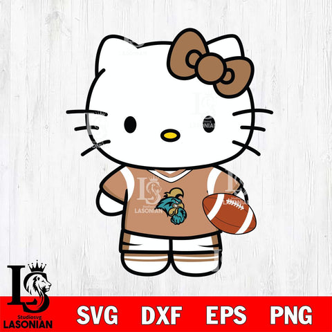 Coastal Carolina Chanticleers Cute Hello Kitty Football 8 Svg Eps Dxf Png File, NCAA svg, Digital Download, Instant Download