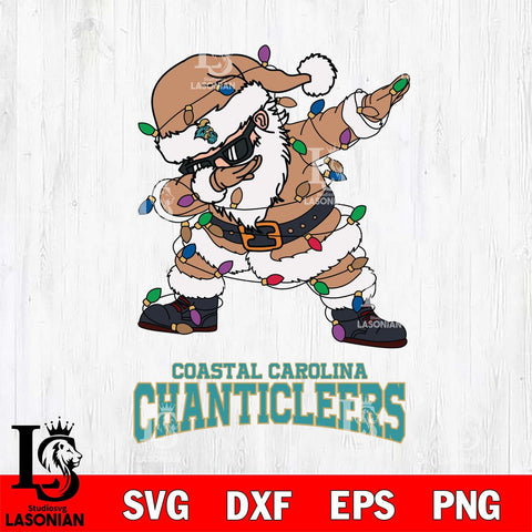 Coastal Carolina Chanticleers Dabbing Santa Claus Ugly Christmas Svg dxf eps png pdf file,NCAA svg,Digital Download,Cricut file